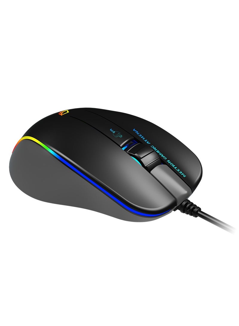 GM230 Gaming Mouse Lightweight High-Performance Wired Gaming Mouse 12800 DPI Adjustable Wired RGB Lighting Mechanical Switches with 5 Buttons Ergonomic Design On-Board Memory Classic Black