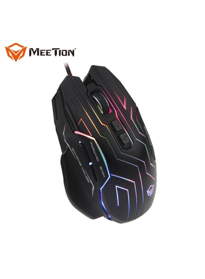 GM22 Honeycomb Lightweight Gaming Mouse - 6 Buttons 200-6400 DPI Adjustable USB Wired Plug & Play - 3D Anti-Slip Roller - Computer Mice RGB Gamer - Desktop Laptop PC Gaming Mouse