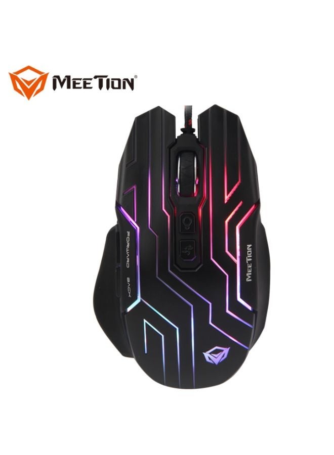 GM22 Honeycomb Lightweight Gaming Mouse - 6 Buttons 200-6400 DPI Adjustable USB Wired Plug & Play - 3D Anti-Slip Roller - Computer Mice RGB Gamer - Desktop Laptop PC Gaming Mouse