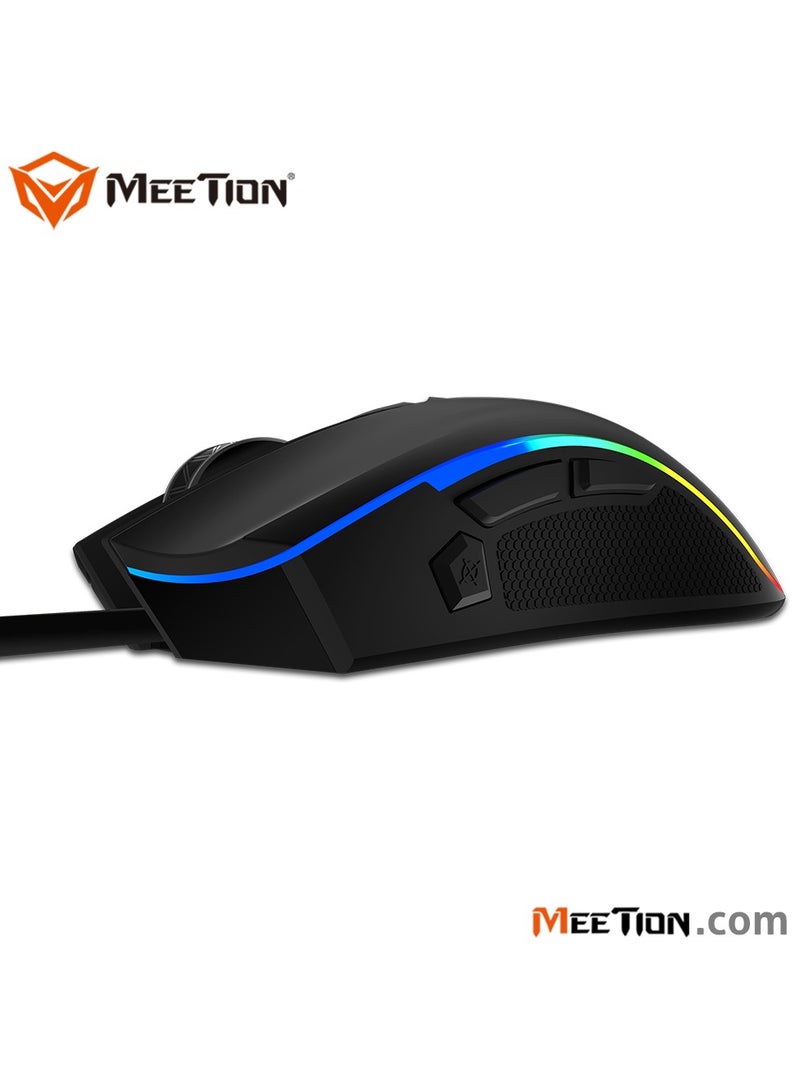 MT-G3330 High Performance Gaming Mouse Optical Wired Mouse with 8000 Adjustable DPI with RGB Light Weight Hyper Scroll Tilt Wheel Classic Black Back Lighting Elevate Your Gameplay Stylish