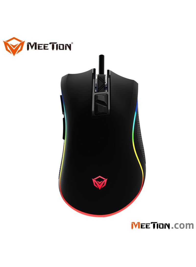 MT-G3330 High Performance Gaming Mouse Optical Wired Mouse with 8000 Adjustable DPI with RGB Light Weight Hyper Scroll Tilt Wheel Classic Black Back Lighting Elevate Your Gameplay Stylish