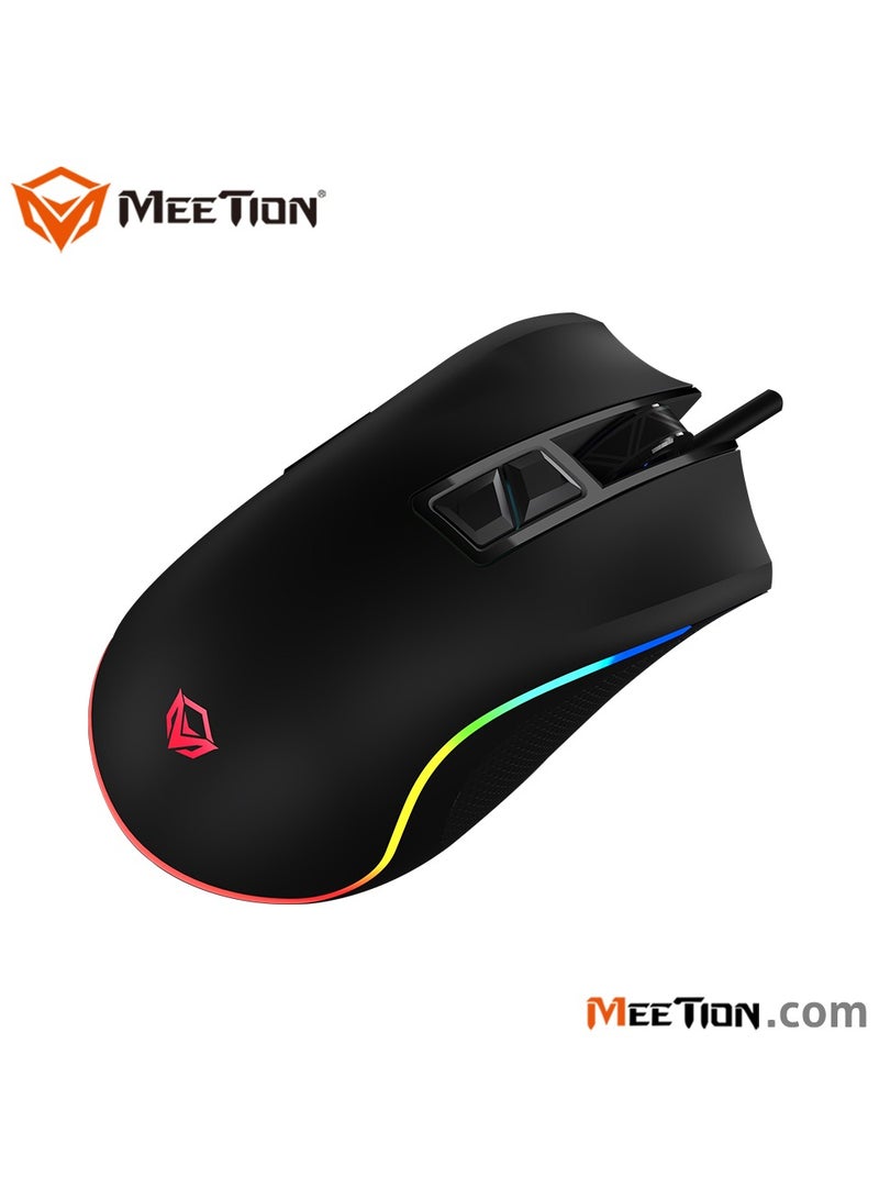 MT-G3330 High Performance Gaming Mouse Optical Wired Mouse with 8000 Adjustable DPI with RGB Light Weight Hyper Scroll Tilt Wheel Classic Black Back Lighting Elevate Your Gameplay Stylish