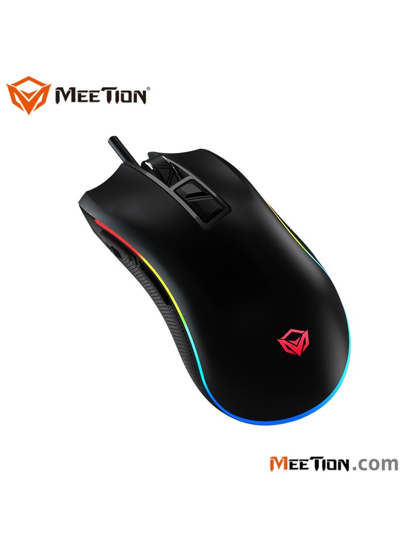 MT-G3330 High Performance Gaming Mouse Optical Wired Mouse with 8000 Adjustable DPI with RGB Light Weight Hyper Scroll Tilt Wheel Classic Black Back Lighting Elevate Your Gameplay Stylish