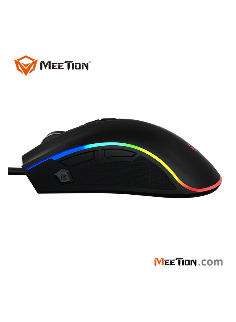 MT-G3330 High Performance Gaming Mouse Optical Wired Mouse with 8000 Adjustable DPI with RGB Light Weight Hyper Scroll Tilt Wheel Classic Black Back Lighting Elevate Your Gameplay Stylish