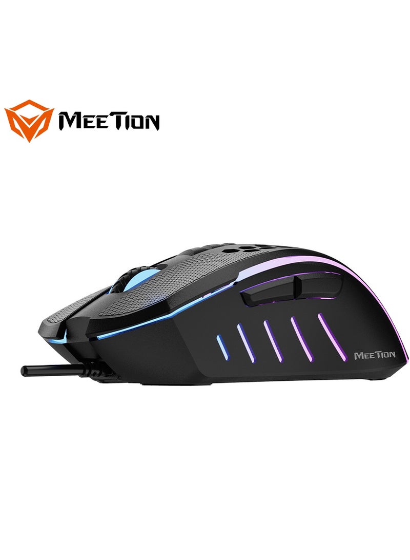 Meetion GM015 Honeycomb Wired RGB Gaming Mouse Black/Purple