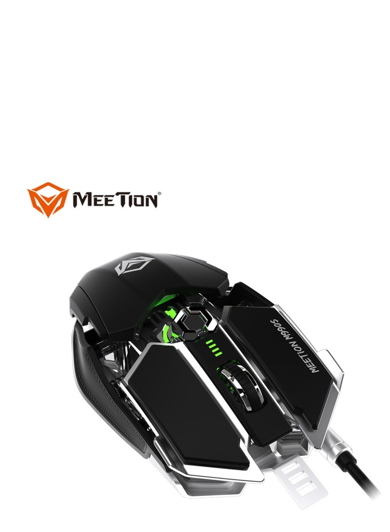 Meetion M990S Mechanical Double-Wing Design Programmable Gaming Mouse (4000 DPI) For PC & Laptop Black