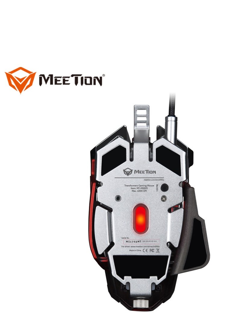 Meetion M990S Mechanical Double-Wing Design Programmable Gaming Mouse (4000 DPI) For PC & Laptop Black