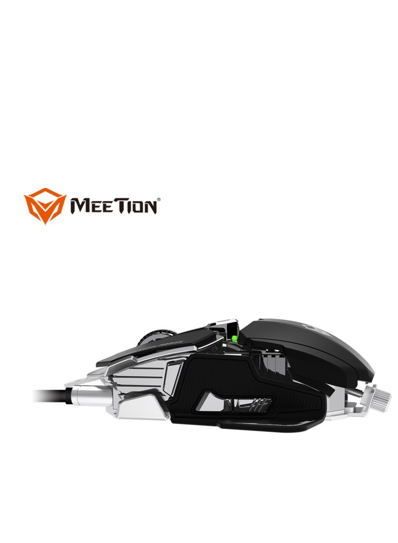 Meetion M990S Mechanical Double-Wing Design Programmable Gaming Mouse (4000 DPI) For PC & Laptop Black