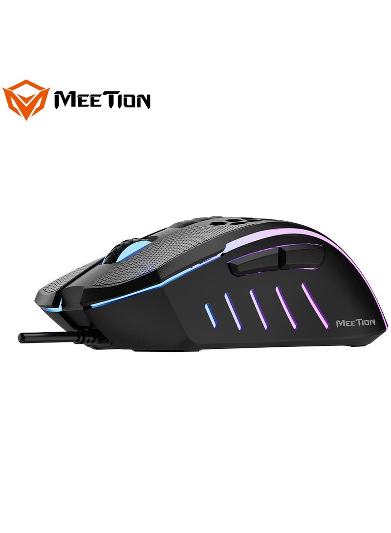 Meetion GM015 Honeycomb Wired RGB Gaming Mouse Black/Purple