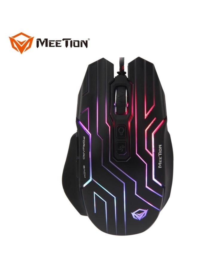 Meetion GM22 Comfortable Claw-Grip Lightweight Gaming Mouse- 6 Buttons 200-4800 DPI Adjustable USB Wired Plug & Play- 3D Anti-Slip Roller- Computer Mice RGB Gamer- Desktop Laptop PC Gaming Mouse