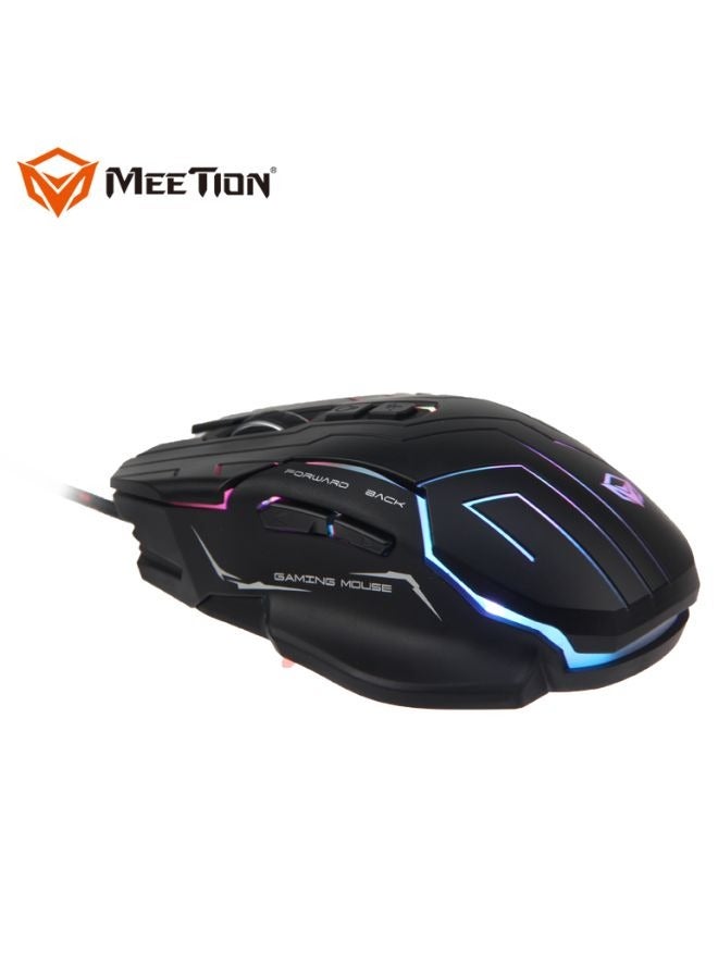 Meetion GM22 Comfortable Claw-Grip Lightweight Gaming Mouse- 6 Buttons 200-4800 DPI Adjustable USB Wired Plug & Play- 3D Anti-Slip Roller- Computer Mice RGB Gamer- Desktop Laptop PC Gaming Mouse