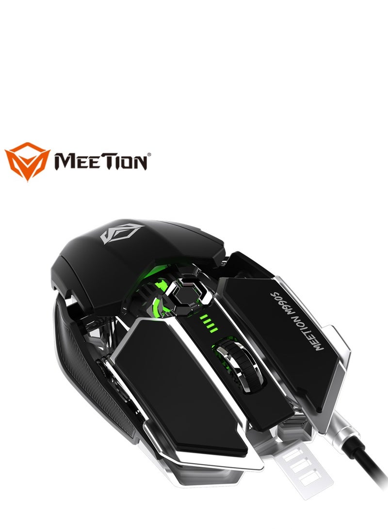 Meetion M990S Mechanical Double-Wing Design Programmable Gaming Mouse (4000 DPI) For PC & Laptop Black