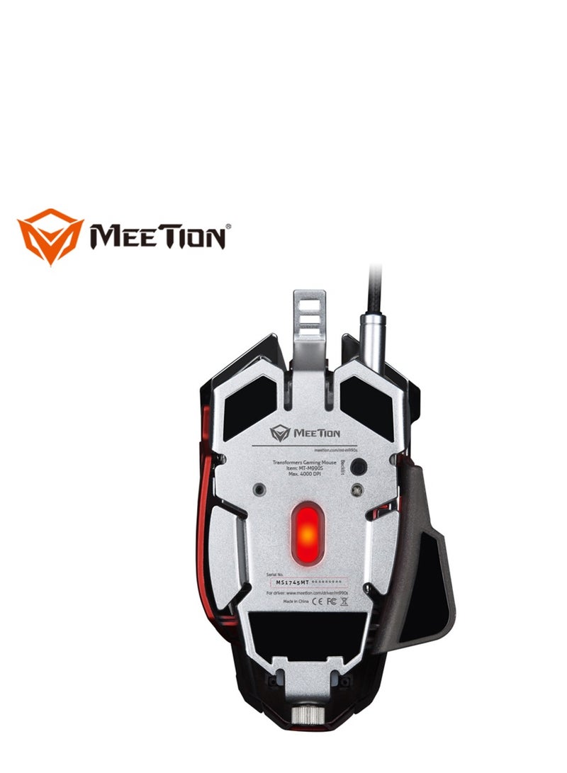 Meetion M990S Mechanical Double-Wing Design Programmable Gaming Mouse (4000 DPI) For PC & Laptop Black