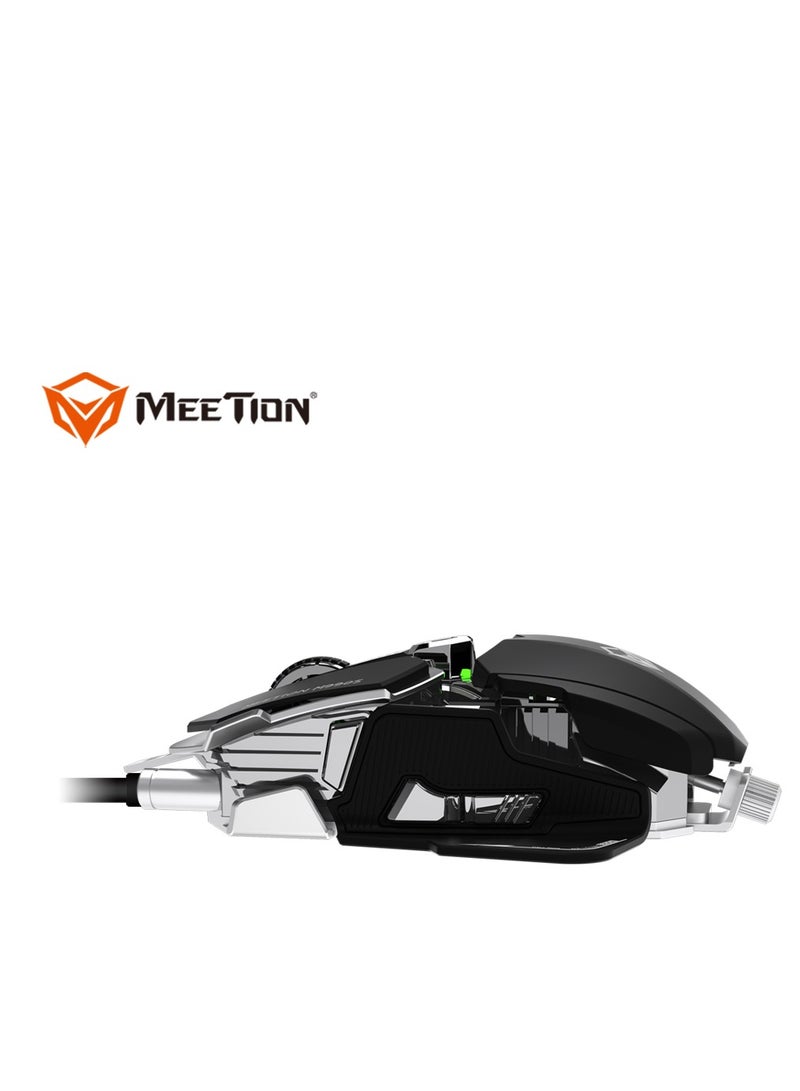 Meetion M990S Mechanical Double-Wing Design Programmable Gaming Mouse (4000 DPI) For PC & Laptop Black