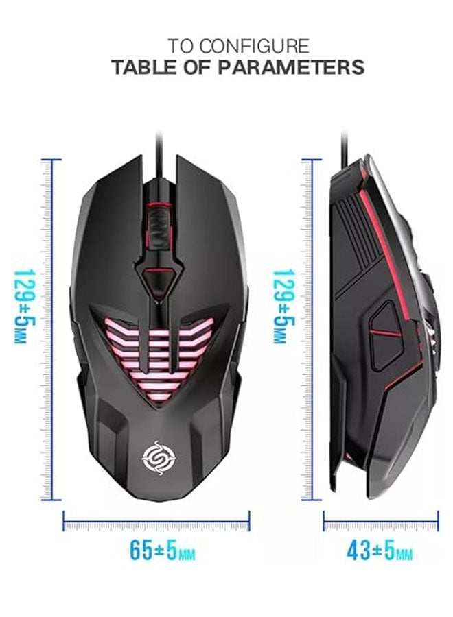 ENTWINO Bullet-Q1 Gaming USB Wired Mouse 6D Ergonomic Adjustable DPI, Backlight Wired Optical Gaming Mouse