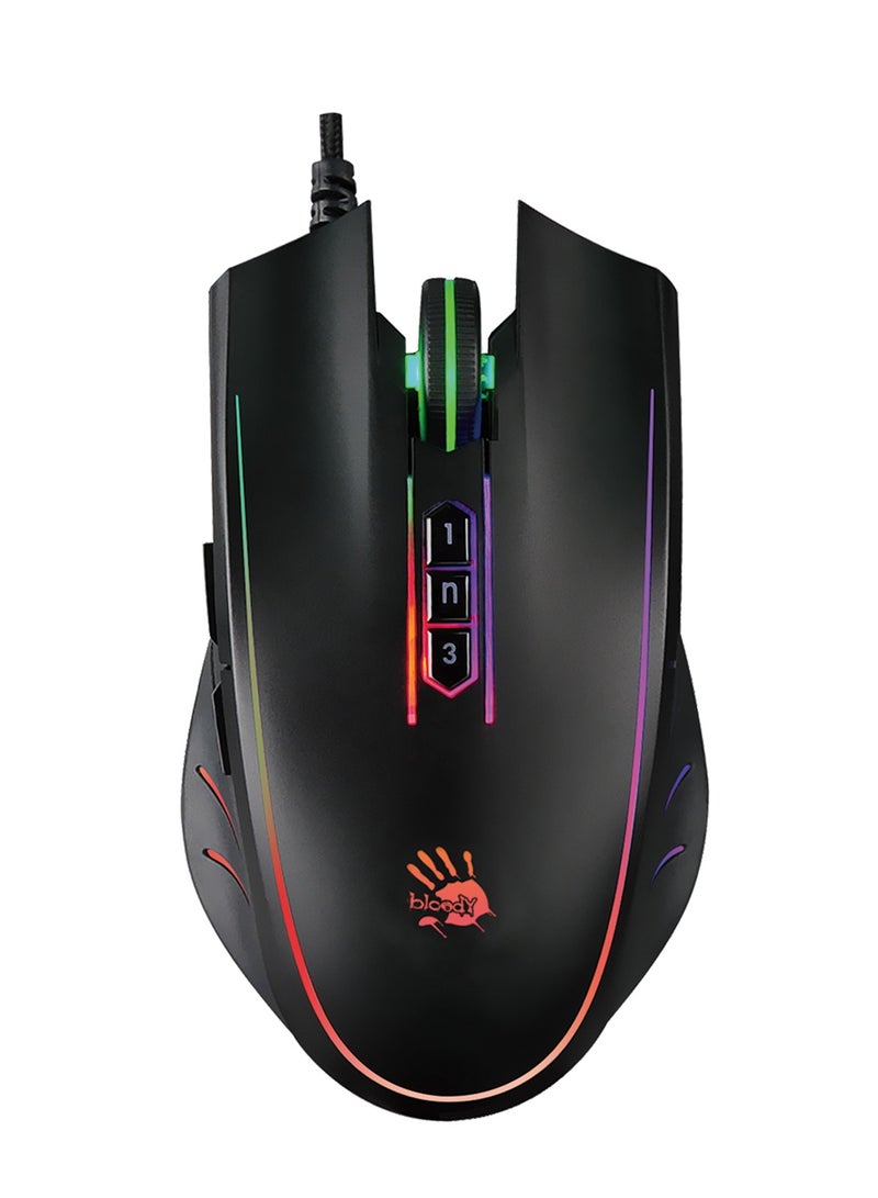 Gaming Mouse 0.2 MS Light Strike P81s, 6 Sniper Mode With Adjustable 8000 CPI, BC3332-S Gaming Engine With 5K RGB Animation, Black