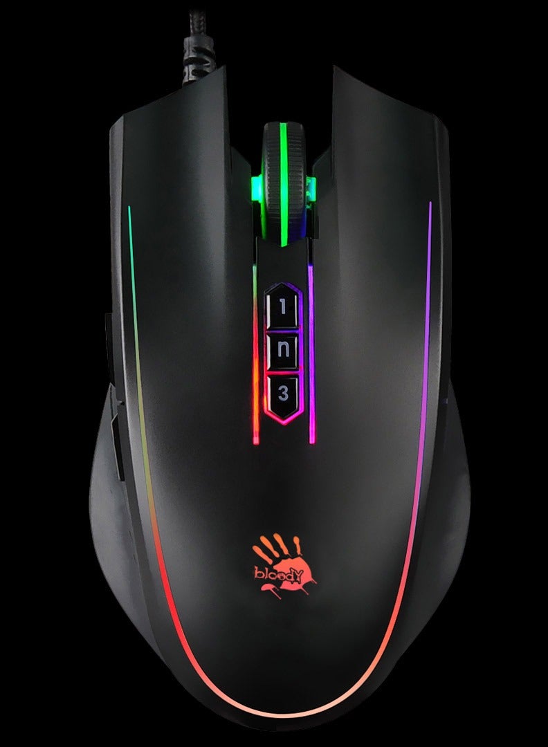 Gaming Mouse 0.2 MS Light Strike P81s, 6 Sniper Mode With Adjustable 8000 CPI, BC3332-S Gaming Engine With 5K RGB Animation, Black