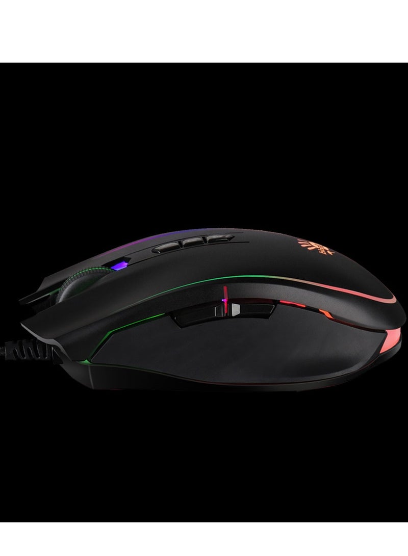 Gaming Mouse 0.2 MS Light Strike P81s, 6 Sniper Mode With Adjustable 8000 CPI, BC3332-S Gaming Engine With 5K RGB Animation, Black