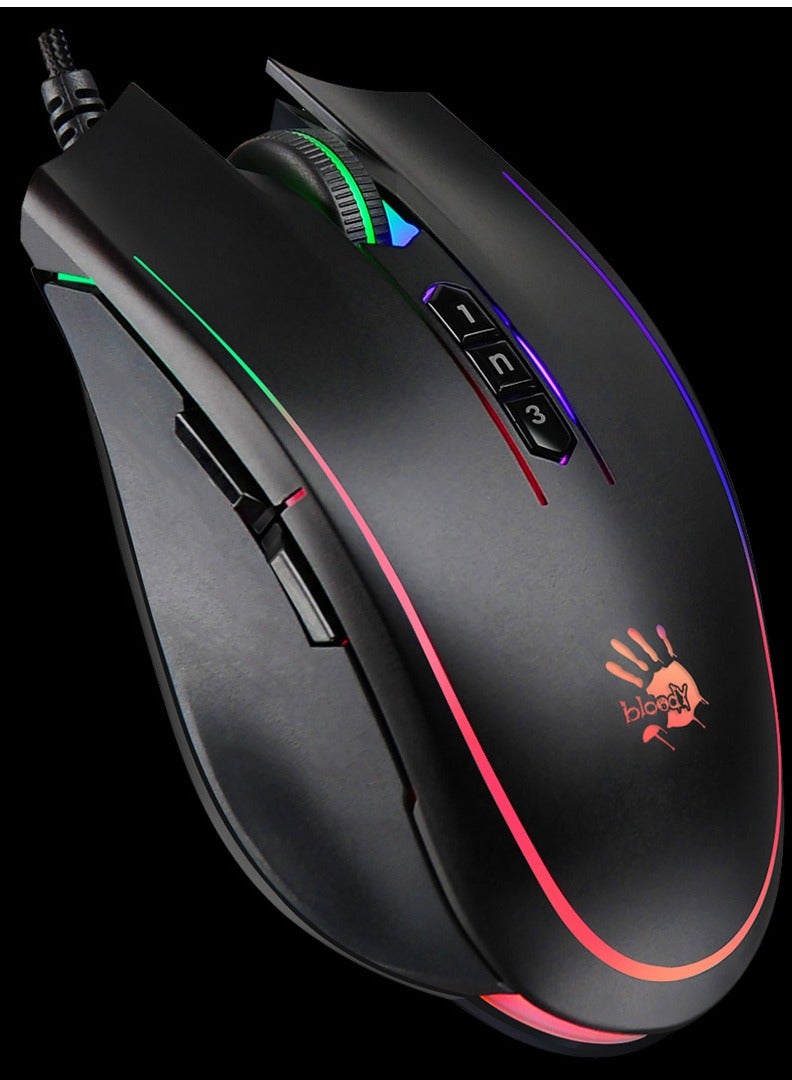 Gaming Mouse 0.2 MS Light Strike P81s, 6 Sniper Mode With Adjustable 8000 CPI, BC3332-S Gaming Engine With 5K RGB Animation, Black