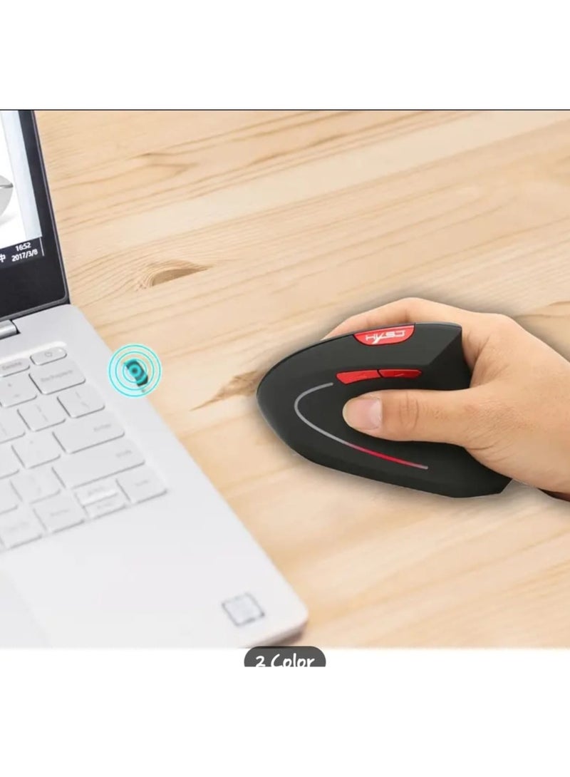 Gaming Vertical Wireless Mouse 2.4GHz Rechargeable Ergonomic Optical Mice with Comfortable Frosted Texture 3 Adjustable DPI Office Computer Mice Compatible with PC Desktop Laptop