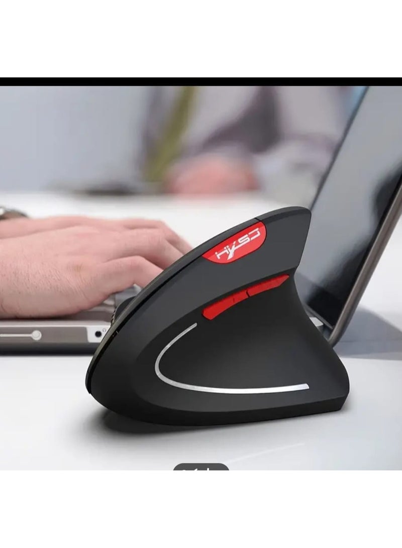 Gaming Vertical Wireless Mouse 2.4GHz Rechargeable Ergonomic Optical Mice with Comfortable Frosted Texture 3 Adjustable DPI Office Computer Mice Compatible with PC Desktop Laptop