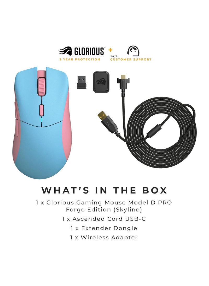 Glorious Model D-Pro Wireless Gaming Mouse Blue & Pink