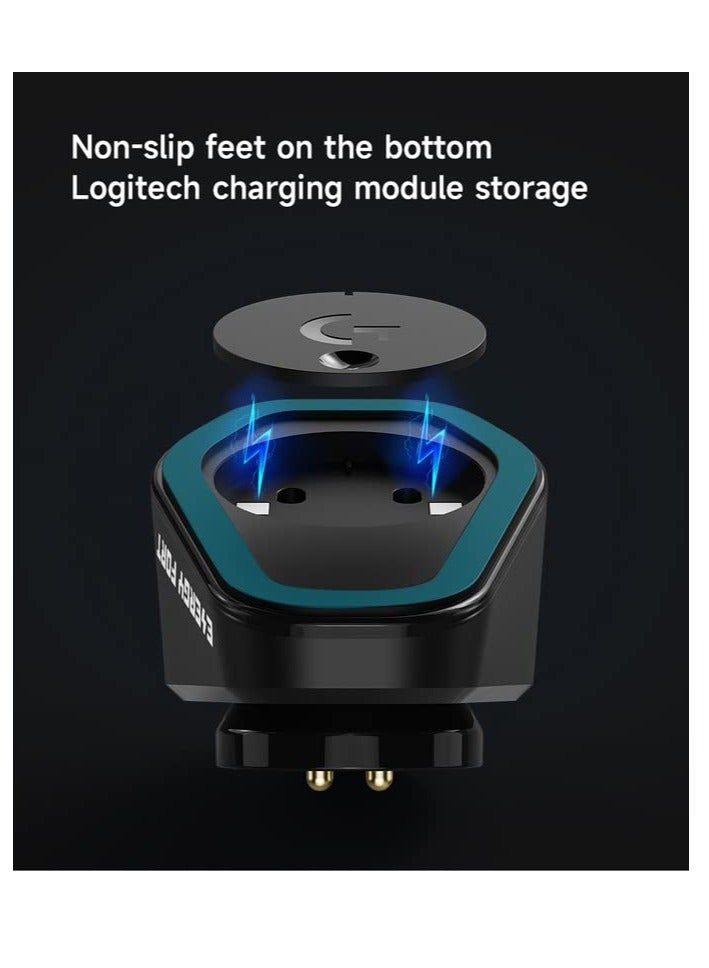 Wireless Mouse Charging Dock Compatible with Razer Mouse Logitech GPRO X Superlight 2/ G502/ G502X Lightspeed Magnetic Razer Mouse Dock for Naga pro Basilisk Ultimate RGB Lights 2 USB Slots