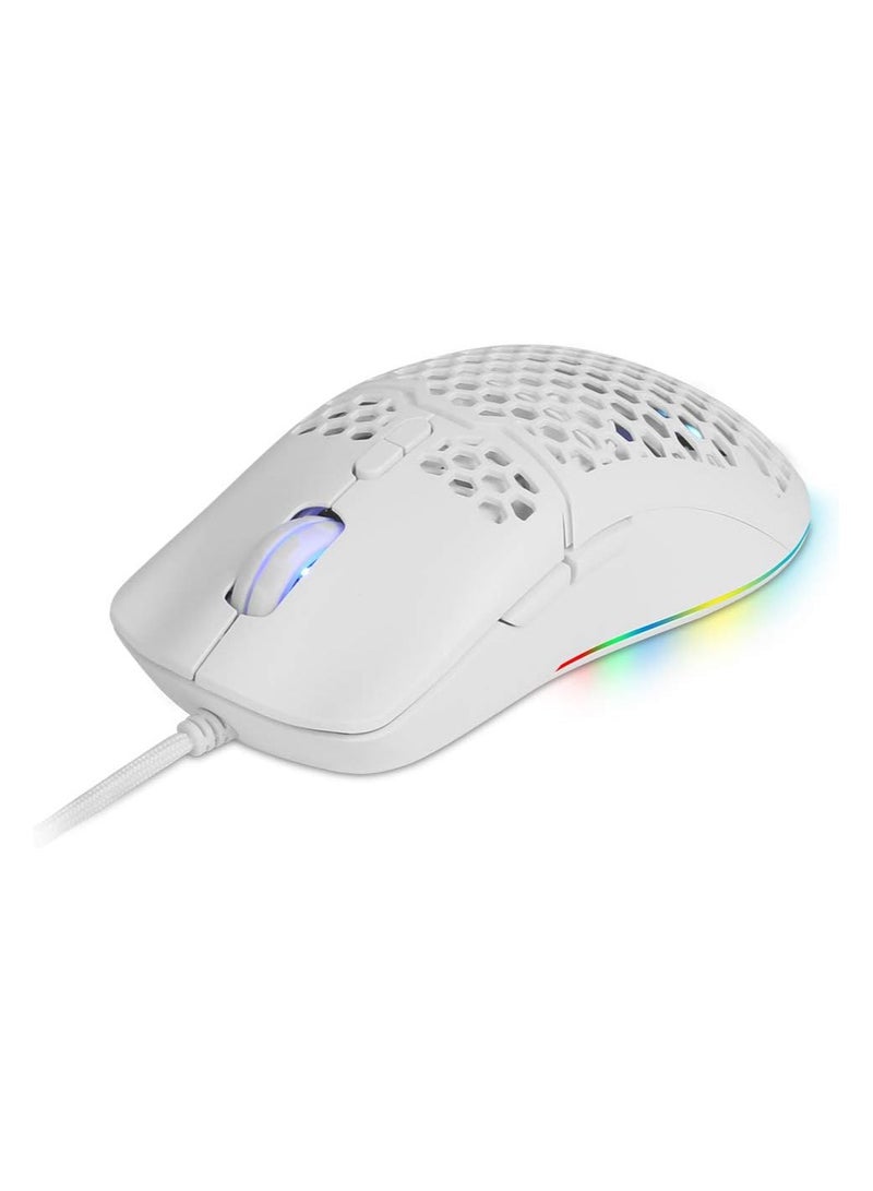 Wired Lightweight Gaming Mouse with 7200DPI 1000Hz Polling Rate RGB Backlit