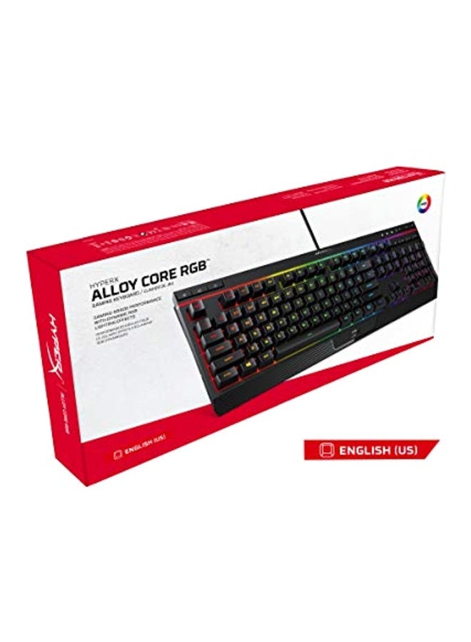 Alloy Core RGB - Gaming Keyboard, Membrane Switch, 5 Zones Multi-Color Customization, 6 LED Modes & 3 Brightness Levels, 1000Hz, Multi-Key Anti-Ghosting ,Acceleration, Game Mode |  4P4F5AA#ABA Black