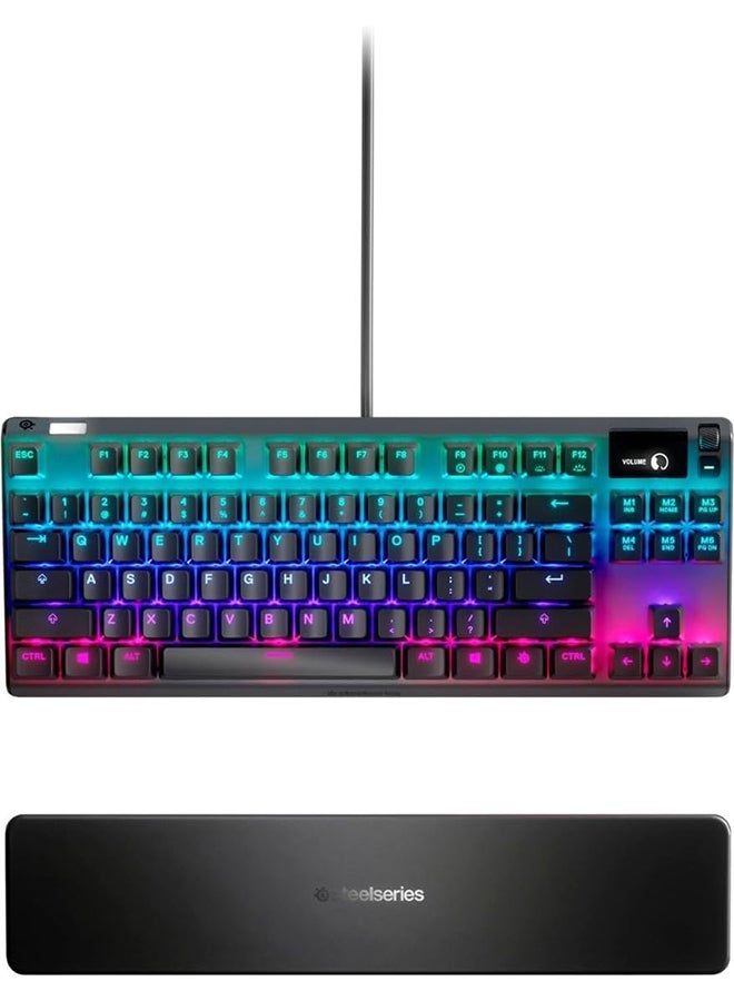 SteelSeries Apex 7 TKL Mechanical Gaming Keyboard, OLED Display, Red Switches, American QWERTY Layout