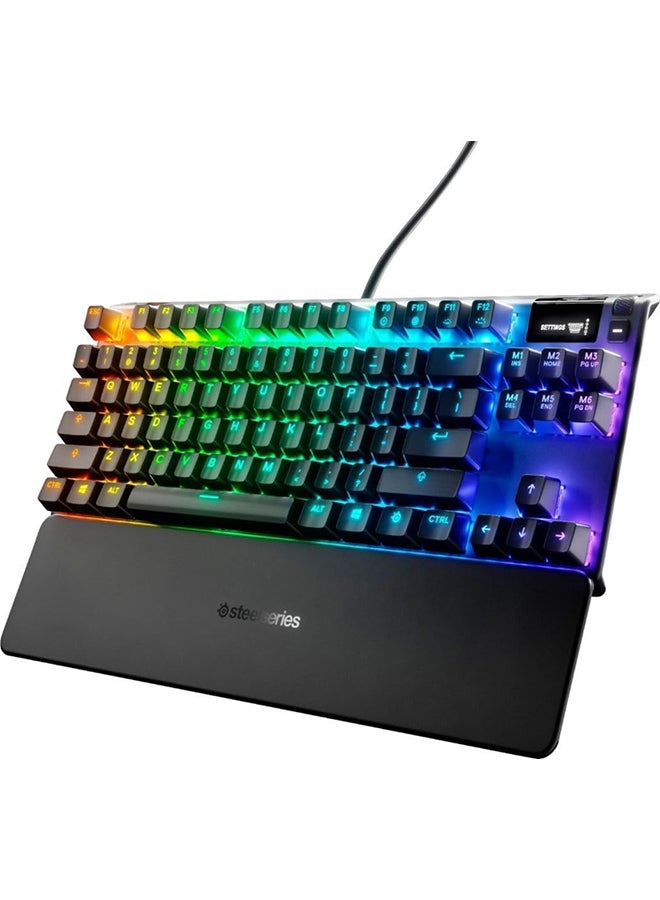 SteelSeries Apex 7 TKL Mechanical Gaming Keyboard, OLED Display, Red Switches, American QWERTY Layout