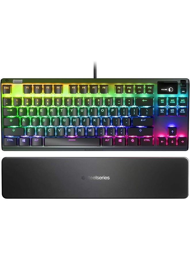 SteelSeries Apex 7 TKL Mechanical Gaming Keyboard, OLED Display, Red Switches, American QWERTY Layout