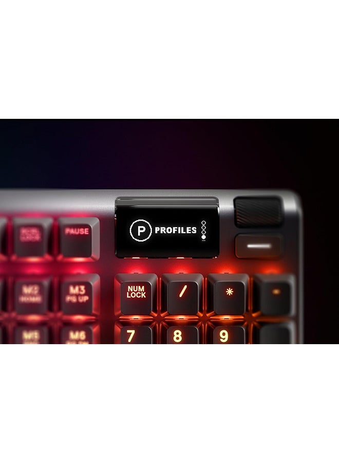 SteelSeries Apex 5 - Hybrid Mechanical Gaming Keyboard - Per-Key RGB Illumination - Oled Smart display - American (QWERTY) Layout PC