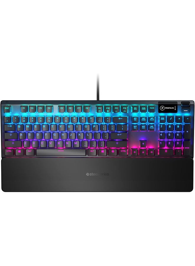 SteelSeries Apex 5 - Hybrid Mechanical Gaming Keyboard - Per-Key RGB Illumination - Oled Smart display - American (QWERTY) Layout PC