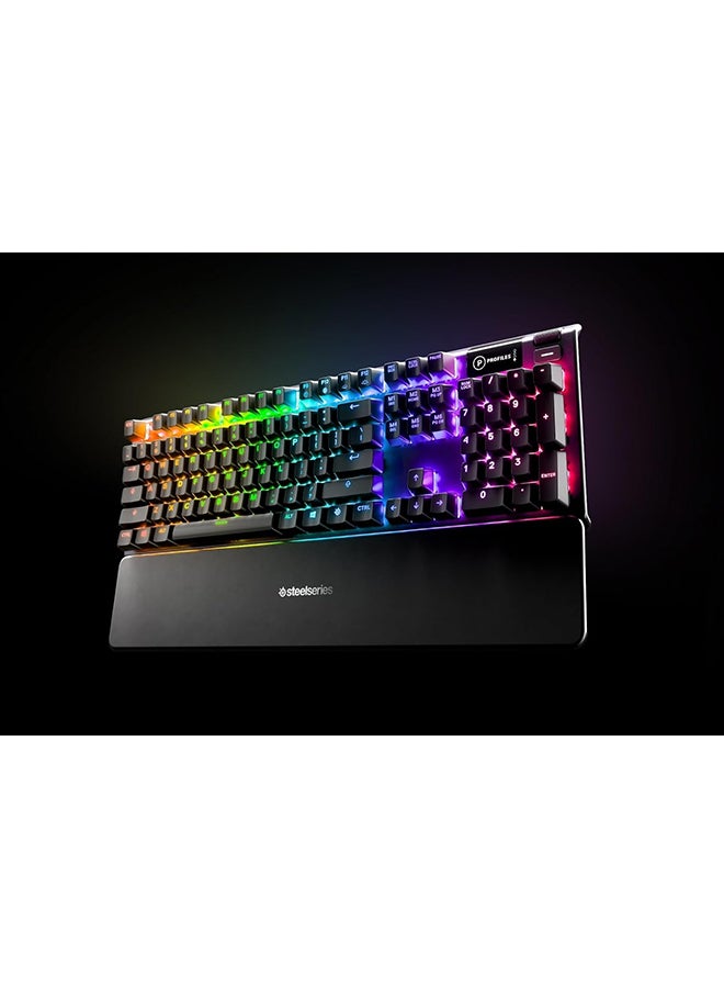 SteelSeries Apex 5 - Hybrid Mechanical Gaming Keyboard - Per-Key RGB Illumination - Oled Smart display - American (QWERTY) Layout PC