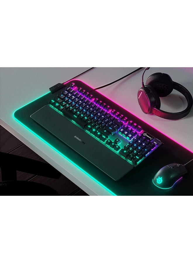 SteelSeries Apex 5 - Hybrid Mechanical Gaming Keyboard - Per-Key RGB Illumination - Oled Smart display - American (QWERTY) Layout PC