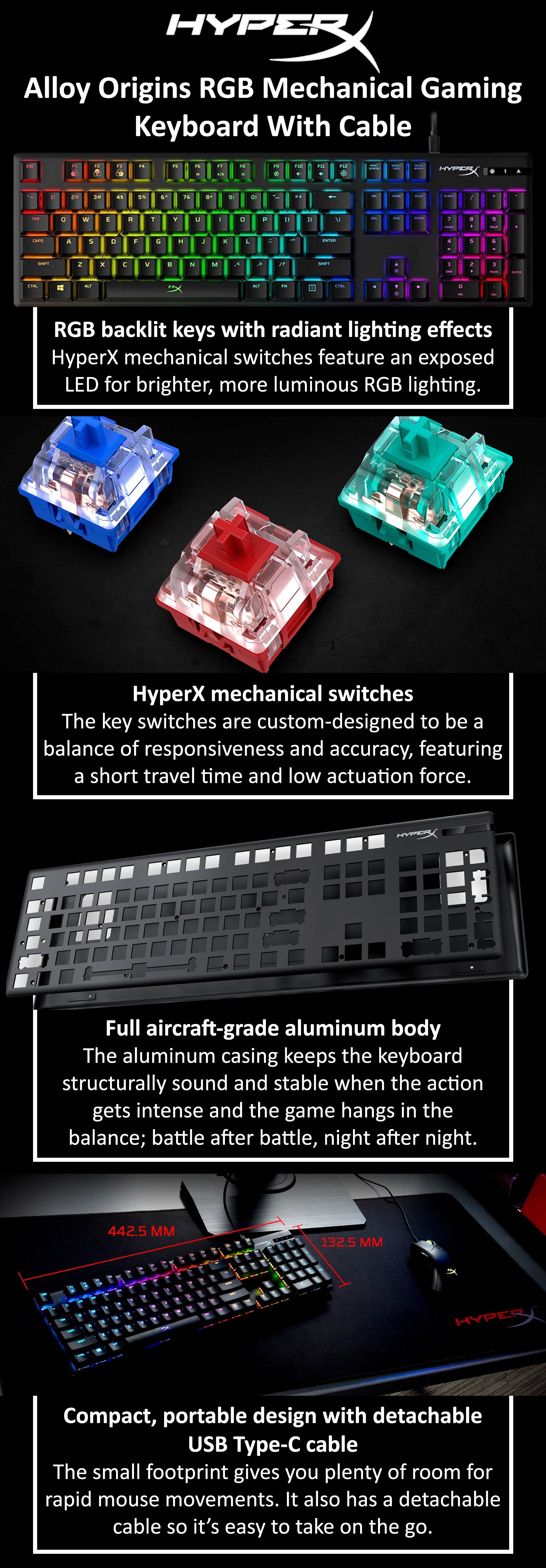 Alloy Origins RGB Mechanical Gaming Keyboard With Cable Black