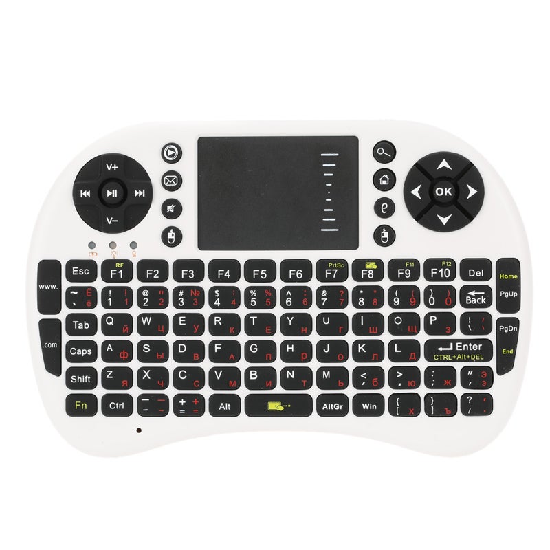 2.4G Mini USB Wireless German Version Keyboard Touchpad And Air Mouse Fly Remote Control White