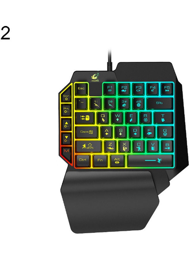 K15 Ergonomic Colorful RGB Backlit Robotic Single Hand Gaming Keyboard for PUBG - wired