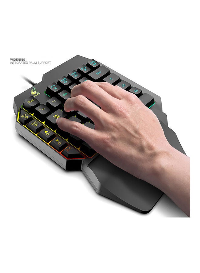 K15 Ergonomic Colorful RGB Backlit Robotic Single Hand Gaming Keyboard for PUBG - wired