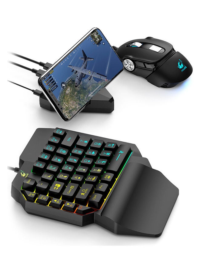 K15 Ergonomic Colorful RGB Backlit Robotic Single Hand Gaming Keyboard for PUBG - wired