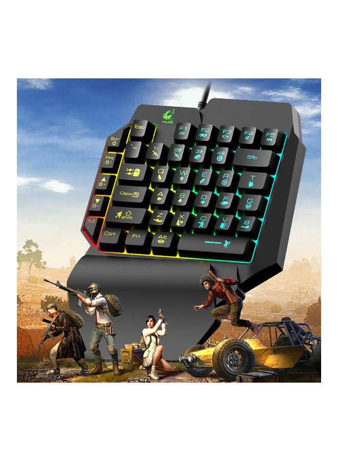 K15 Ergonomic Colorful RGB Backlit Robotic Single Hand Gaming Keyboard for PUBG - wired