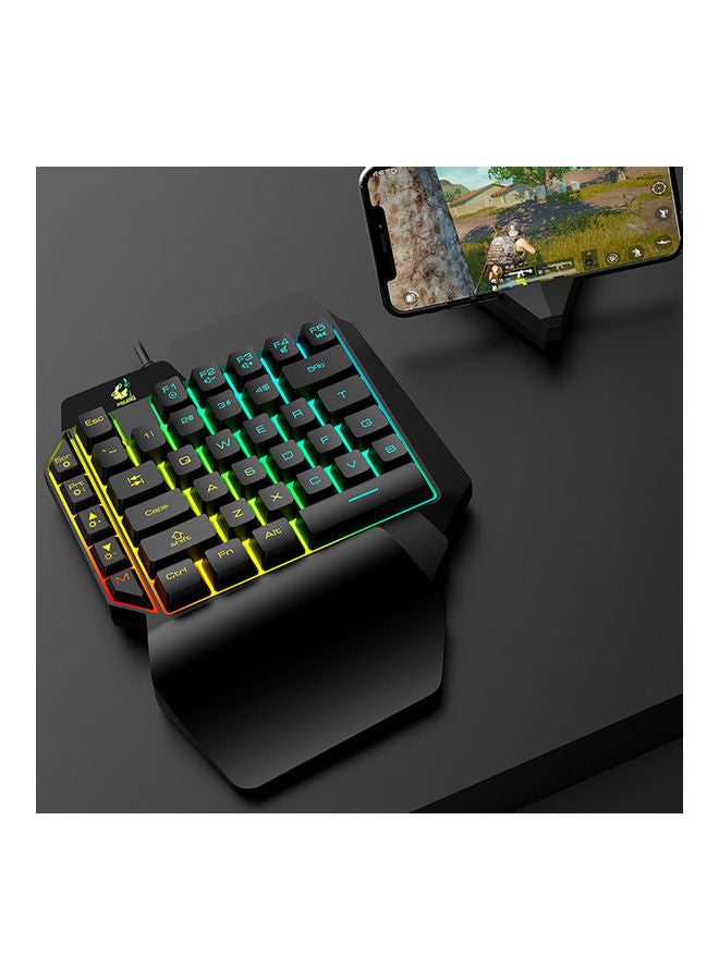 K15 Ergonomic Colorful RGB Backlit Robotic Single Hand Gaming Keyboard for PUBG - wired