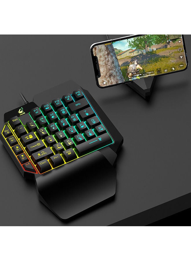 K15 Ergonomic Colorful RGB Backlit Robotic Single Hand Gaming Keyboard for PUBG - wired