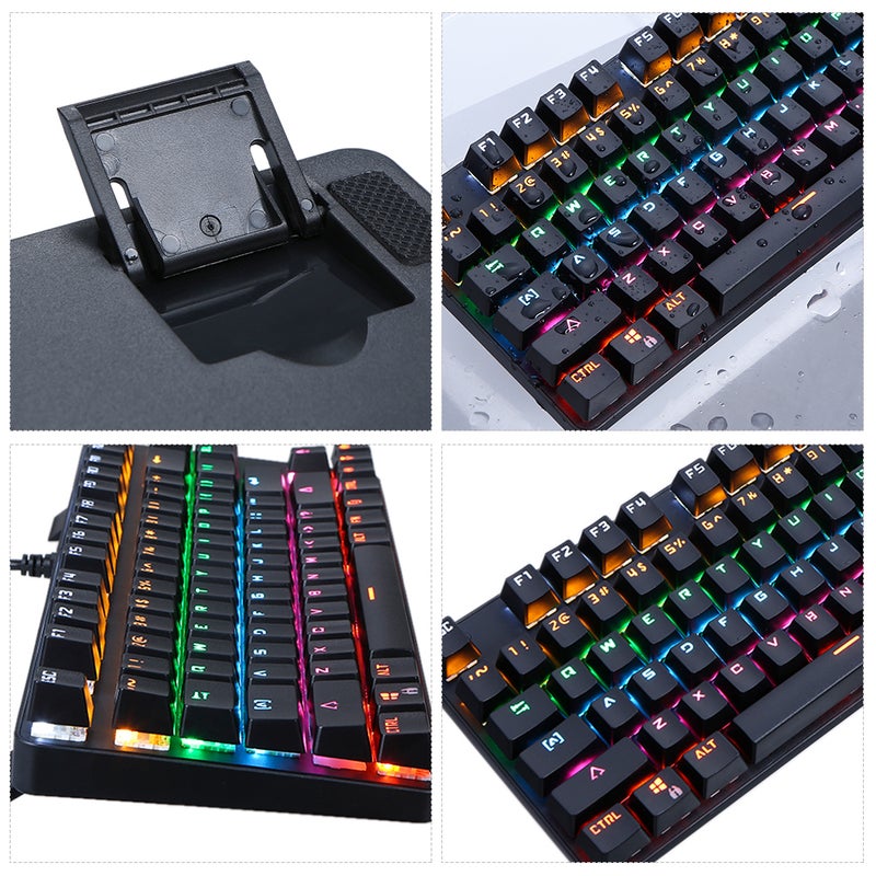 Illuminated USB Wired Powered Operated Diverse Lighting Effect Gaming Keyboard for Computer Laptop - English