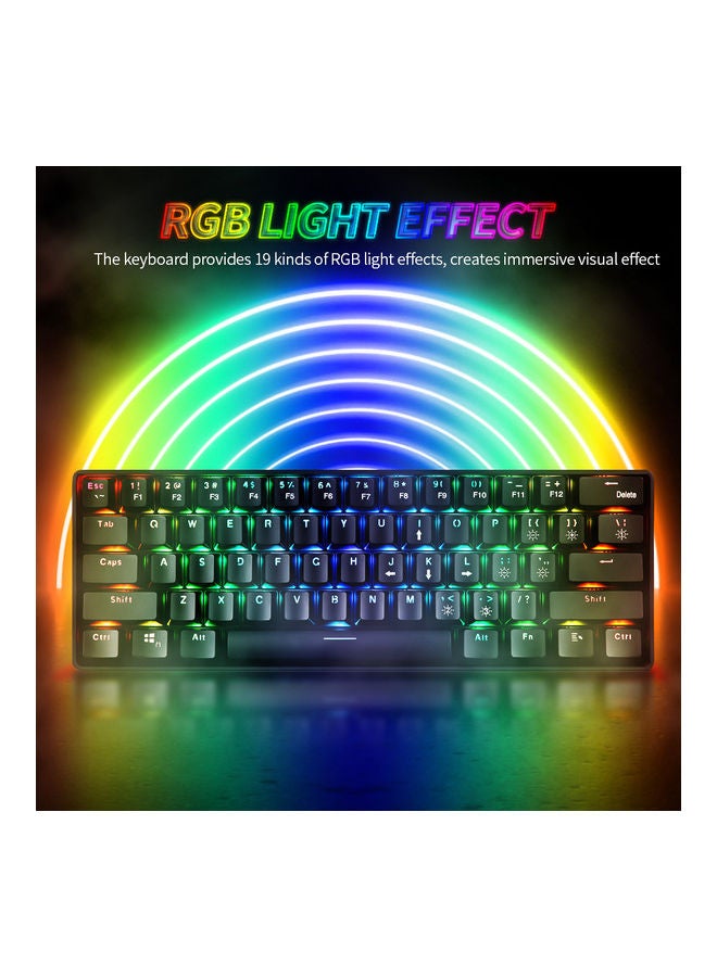 61 Keys Usb Wired 2.4g Wireless Dual Mode Mechanical Keyboard With Rgb Effect Black