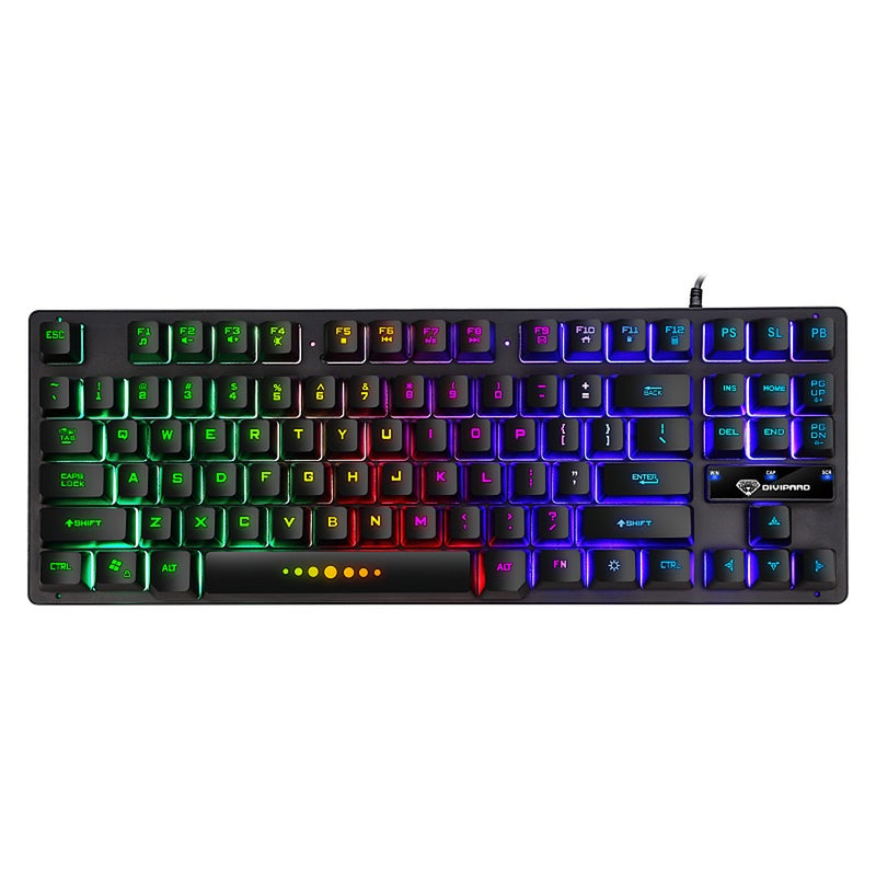 GK-10 USB Wired 87 Keys Ergonomic Gaming Keyboard