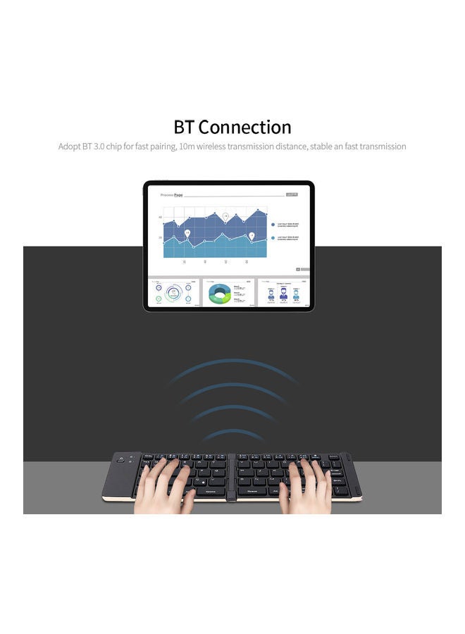 Foldable Wireless Keyboard Silver/Black