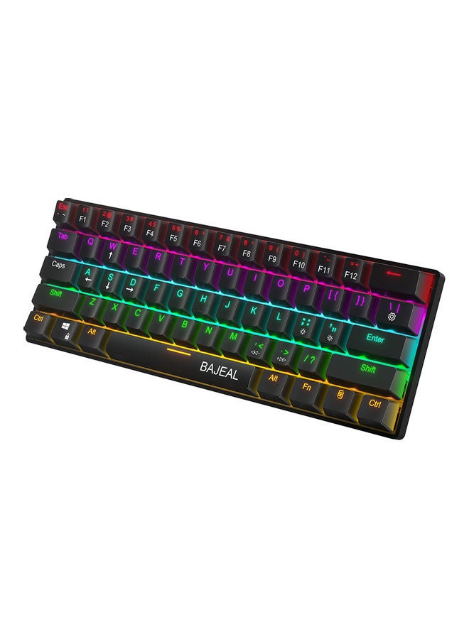 61-Key Compact Wired Mechanical Keyboard with LED Light Effect