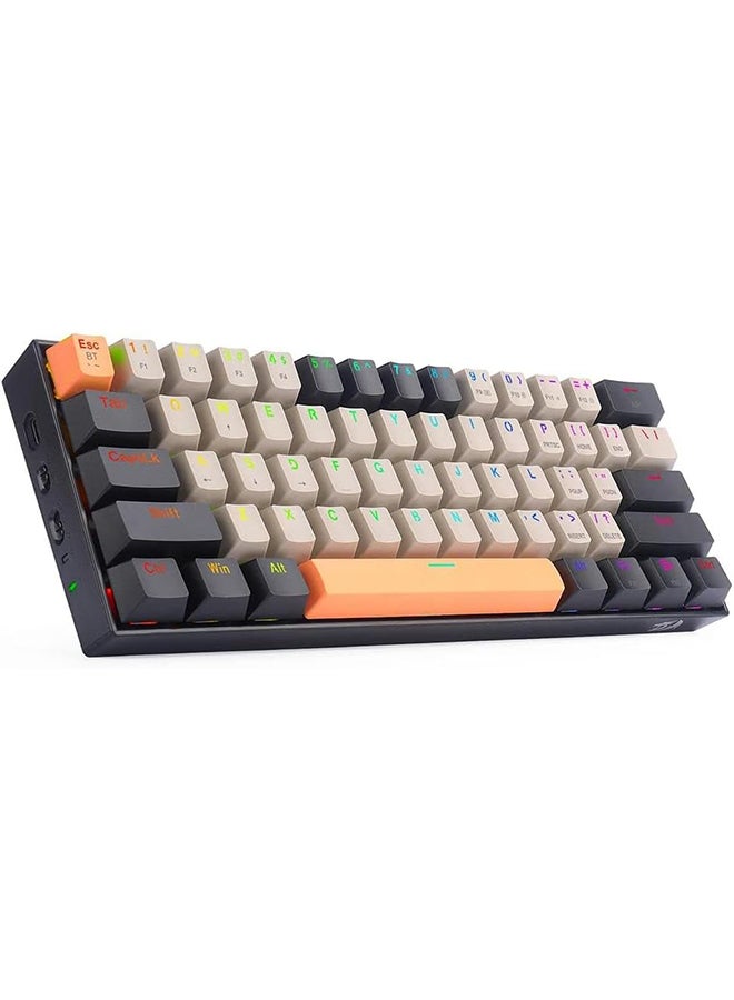 Redragon K530 DRACONIC RGB PRO 60% Wireless 2.4Ghz /Bluetooth/Wired 3-Mode 61 Keys Compact Mechanical Gaming Keyboard – Dust Proof Brown Switches (K530-OG&GY&BK-RGB-PRO)